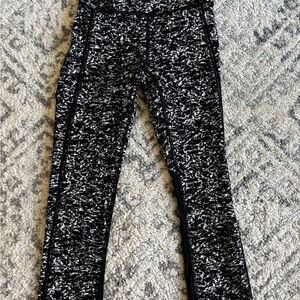 lululemon athletica Black & White Marled Ankle Leggings
